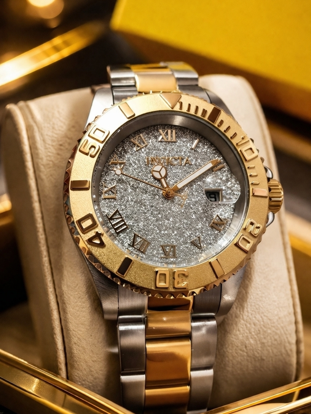 Invicta Women’s Two-Tone Gold & Silver Glitter Dial Watch